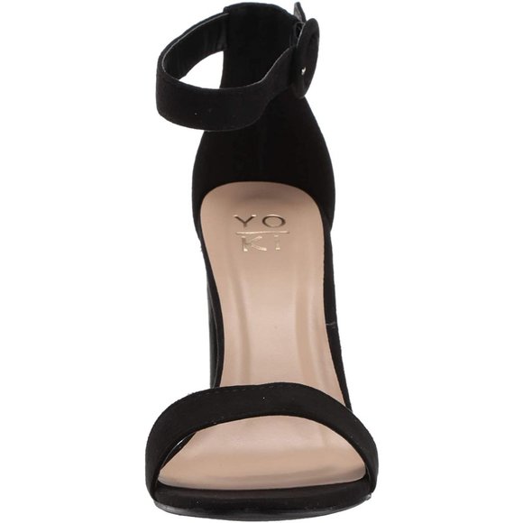 Yoki Back Strap Chunky Block 4" Heel, Fabric Suede size 10 - Picture 2 of 5